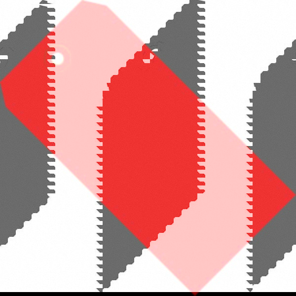 Blank Tag: 3-3/4'' High, Red, Synthetic Paper